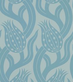 Persian Tulip Wallpaper by Zoffany Blue Stone Persian Tulip Wallpaper by Zoffany Blue Stone