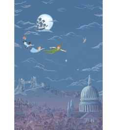 Peter Pan Mural by Sanderson Evening Blue Peter Pan Mural by Sanderson Evening Blue