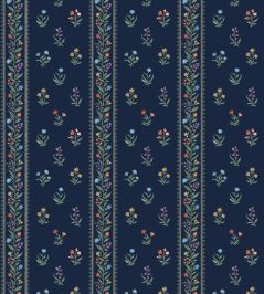 Petit Dapuri Fabric by Nina Campbell Navy Petit Dapuri Fabric by Nina Campbell Navy