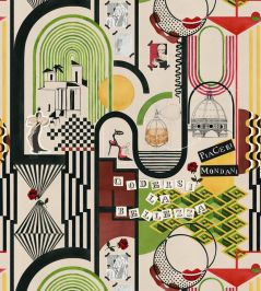 Piaceri Mondani Wallpaper by MINDTHEGAP Green Piaceri Mondani Wallpaper by MINDTHEGAP Green