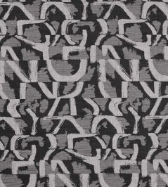Piero Jacquard Fabric by Clarke & Clarke Noir Piero Jacquard Fabric by Clarke & Clarke Noir