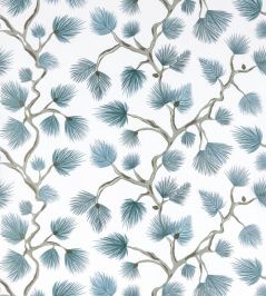 Pignoli Wallpaper by Scalamandre Teal Pignoli Wallpaper by Scalamandre Teal