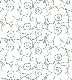 Piirto Unikko Wallpaper by Marimekko Green Piirto Unikko Wallpaper by Marimekko Green