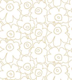Piirto Unikko Wallpaper by Marimekko Yellow Piirto Unikko Wallpaper by Marimekko Yellow
