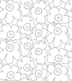 Piirto Unikko Metallic Wallpaper by Marimekko Silver Piirto Unikko Metallic Wallpaper by Marimekko Silver