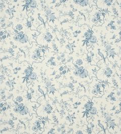 Pillemont Toile Fabric by Sanderson Ivory/China Blue Pillemont Toile Fabric by Sanderson Ivory/China Blue