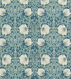Pimpernel Fabric by Morris & Co Cobalt/Mineral Pimpernel Fabric by Morris & Co Cobalt/Mineral