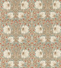 Pimpernel Fabric by Morris & Co Linen/Coral Pimpernel Fabric by Morris & Co Linen/Coral