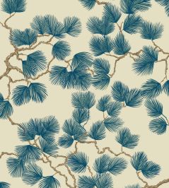 Pine Wallpaper by Sandberg Blue Pine Wallpaper by Sandberg Blue