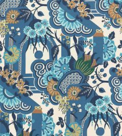 Pineapple Garden Wallpaper by 1838 Wallcoverings Colbalt Pineapple Garden Wallpaper by 1838 Wallcoverings Colbalt