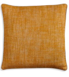 Plain Linen Cushion by Fermoie Club Yellow Plain Linen Cushion by Fermoie Club Yellow