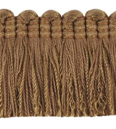Plain Mat Moss Fringe 45mm Trimming by Houles Chocolate Plain Mat Moss Fringe 45mm Trimming by Houles Chocolate