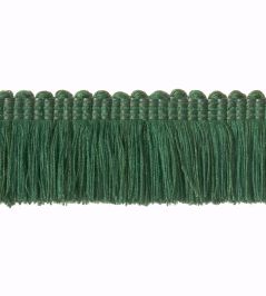 Plain Mat Moss Fringe 45mm Trimming by Houles Forest Green Plain Mat Moss Fringe 45mm Trimming by Houles Forest Green