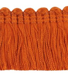 Plain Mat Moss Fringe 45mm Trimming by Houles Orange Plain Mat Moss Fringe 45mm Trimming by Houles Orange