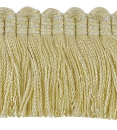 Plain Mat Moss Fringe 45mm Trimming by Houles Pastel Yellow Plain Mat Moss Fringe 45mm Trimming by Houles Pastel Yellow