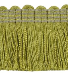 Plain Mat Moss Fringe 45mm Trimming by Houles Pistachio Plain Mat Moss Fringe 45mm Trimming by Houles Pistachio