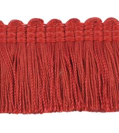 Plain Mat Moss Fringe 45mm Trimming by Houles Red Plain Mat Moss Fringe 45mm Trimming by Houles Red