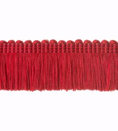 Plain Mat Moss Fringe 45mm Trimming by Houles Ruby Plain Mat Moss Fringe 45mm Trimming by Houles Ruby