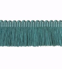 Plain Mat Moss Fringe 45mm Trimming by Houles Sapphire Plain Mat Moss Fringe 45mm Trimming by Houles Sapphire