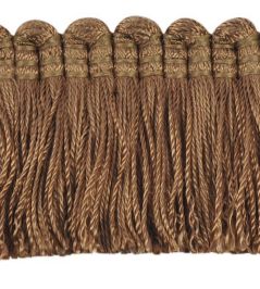 Plain Mat Moss Fringe 45mm Trimming by Houles Taupe Plain Mat Moss Fringe 45mm Trimming by Houles Taupe