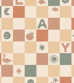 Playful Check Wallpaper by Eijffinger Peach/Blue Playful Check Wallpaper by Eijffinger Peach/Blue