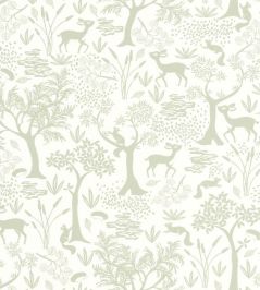 Poetic Forest Wallpaper by Casadeco Vert Amande Poetic Forest Wallpaper by Casadeco Vert Amande