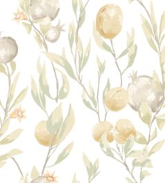 Pomegranate Trail Wallpaper by Ohpopsi Linen Mix Pomegranate Trail Wallpaper by Ohpopsi Linen Mix