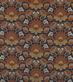Pomegranate Velvet Fabric by Zoffany Indigo / Terracota Pomegranate Velvet Fabric by Zoffany Indigo / Terracota