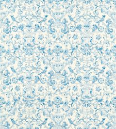 Pompadour Print Wallpaper by Zoffany Indigo Pompadour Print Wallpaper by Zoffany Indigo
