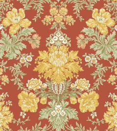 Poppies Wallpaper by Cole & Son Soft Yellow, Cream & Spring Green on Terracotta Poppies Wallpaper by Cole & Son Soft Yellow, Cream & Spring Green on Terracotta