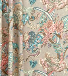 Poppinjay Linen Fabric by Ian Sanderson Copper Grey Poppinjay Linen Fabric by Ian Sanderson Copper Grey