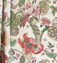 Poppinjay Linen Fabric by Ian Sanderson Rosa Mundi Poppinjay Linen Fabric by Ian Sanderson Rosa Mundi