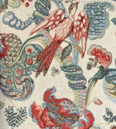 Poppinjay Linen Fabric by Ian Sanderson Strawberry Fair Poppinjay Linen Fabric by Ian Sanderson Strawberry Fair