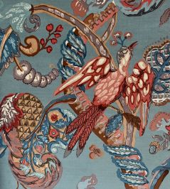 Poppinjay Velvet Fabric by Ian Sanderson Bamburgh Teal Poppinjay Velvet Fabric by Ian Sanderson Bamburgh Teal