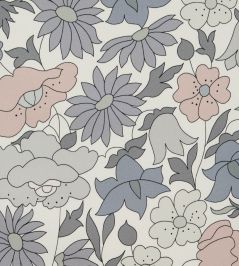 Poppy Meadowfield in Becless Cotton Fabric by Liberty Pewter Poppy Meadowfield in Becless Cotton Fabric by Liberty Pewter