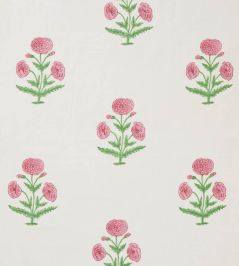 Poppy Fabric by Molly Mahon Rose/Grass Poppy Fabric by Molly Mahon Rose/Grass