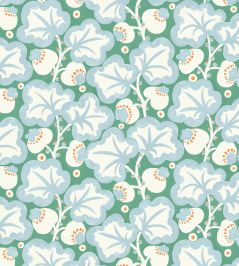 Poppy Pod Fabric by Scion Marine/Tangerine Poppy Pod Fabric by Scion Marine/Tangerine