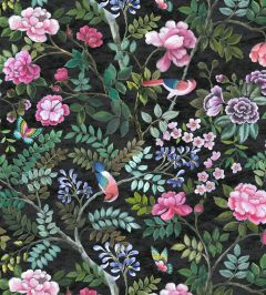 Porcelaine de Chine Velours Fabric by Designers Guild Noir Porcelaine de Chine Velours Fabric by Designers Guild Noir