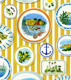 Porcellana Wallpaper by Mini Moderns Mustard Porcellana Wallpaper by Mini Moderns Mustard