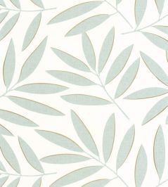 Portee Wallpaper by Caselio Vert d'eau Or Portee Wallpaper by Caselio Vert d'eau Or