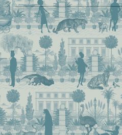 Portobello Parade Wallpaper by Divine Savages Jellied Teal Portobello Parade Wallpaper by Divine Savages Jellied Teal