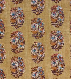 Posie Fabric by Ian Sanderson Copper Blue Posie Fabric by Ian Sanderson Copper Blue