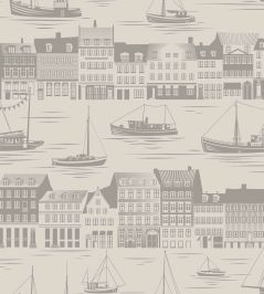 Postcard to Inger Wallpaper by Mini Moderns Weathered Cedar Postcard to Inger Wallpaper by Mini Moderns Weathered Cedar