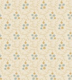 Posy Wallpaper by GP & J Baker Ochre/Blue Posy Wallpaper by GP & J Baker Ochre/Blue