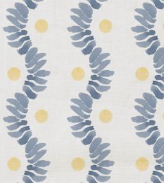 Posy Fabric by Wemyss Honey Blue Posy Fabric by Wemyss Honey Blue