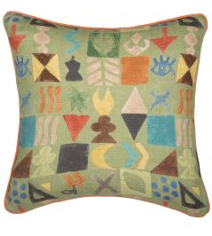 Potato Print Cushion 50cm x 50cm by GP & J Baker Green Potato Print Cushion 50cm x 50cm by GP & J Baker Green