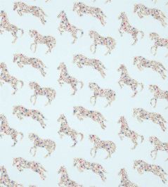Pretty Ponies Fabric by Sanderson Chintz/Blue Pretty Ponies Fabric by Sanderson Chintz/Blue
