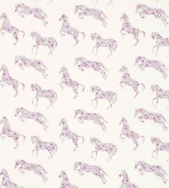 Pretty Ponies Fabric by Sanderson Pink/Sky Pretty Ponies Fabric by Sanderson Pink/Sky