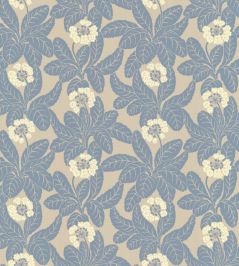 Primula Wallpaper by Langelid Von Bromssen Faded Denim Primula Wallpaper by Langelid Von Bromssen Faded Denim