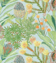Protea Wallpaper by Thibaut Blue Protea Wallpaper by Thibaut Blue